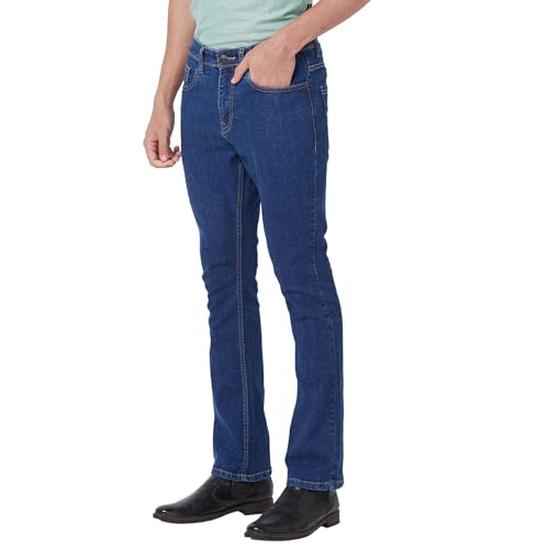 Giordano Men's Slim Fit Mid Rise Clean Look Stretchable 5 Pockets Jeans - Blue