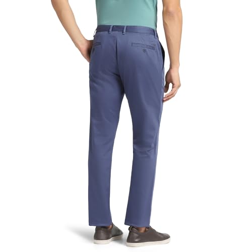 Slim Fit B-91 Casual Ink Blue Solid Khakis - Mark