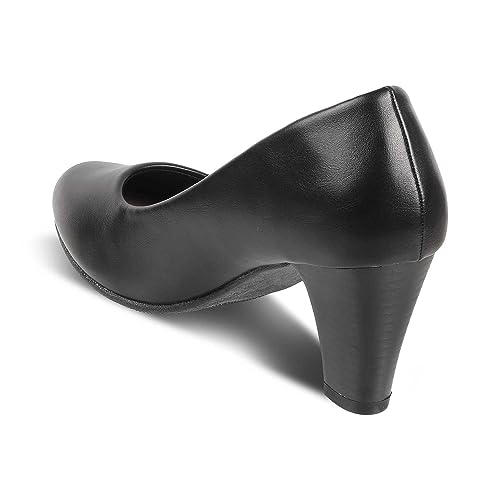 Bignani-2 Women's Black Dress Heel Pumps - Classic Elegance for Every Occasion | 3-inch Heel || Size (EU-39/UK-6/US-8)