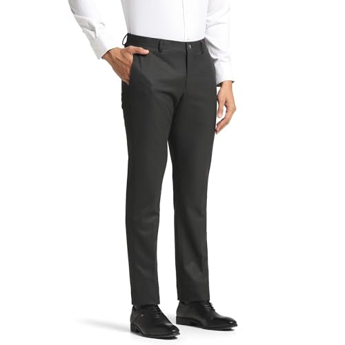 blackberrys Slim Comfort Formal Charcoal Textured Trouser - Belur