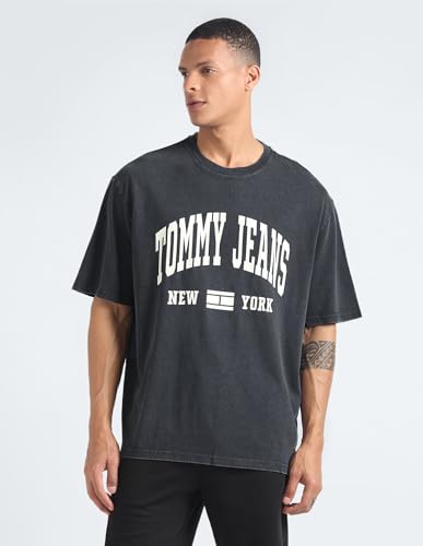Tommy Hilfiger Men's Oversized Fit T-Shirt (S24JMKT079_Blue XL)