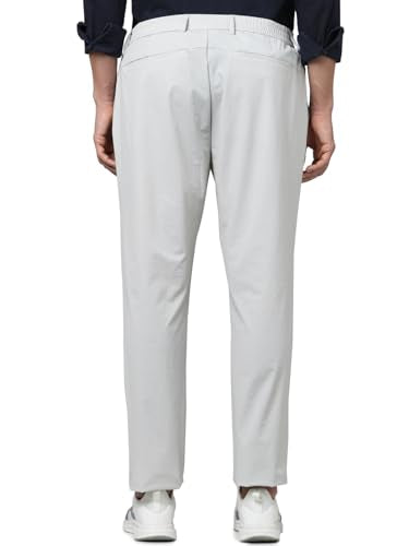 Celio Men Grey Solid Slim Fit Nylon Casual Trousers (3596656058757, Grey, 38)