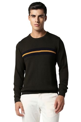 Van Heusen Men's Cotton Casual Sweater (VSSWURGPJ61645_Green