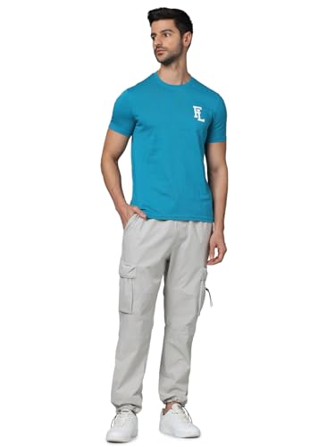Celio Men Grey Solid Regular Fit Nylon Cargo Trousers (3596656035352, Grey, 28)