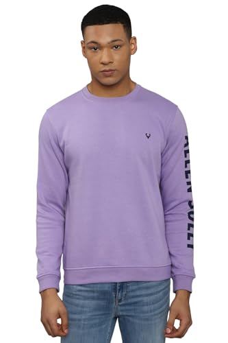 Allen Solly Men's Cotton Crew Neck Sweatshirt (ASSTCRGFT92103_Purple_XL)
