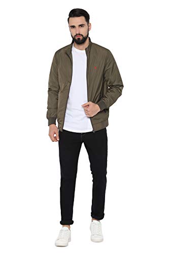 Allen Solly Men's Jacket (ASJKWBOFQ63553_Olive_S)