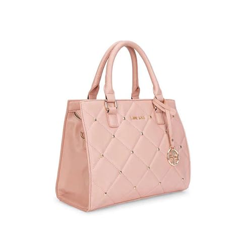 Lavie Stud Shelly Synthetic leather Zipper Closure Women's Satchel Handbag (PINK, MEDIUM)