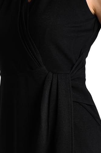 Allen Solly Women's Polyester Blend Modern Mid-Thigh Length Dress (Black)