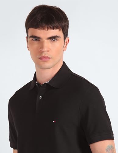 Tommy Hilfiger Men's Regular Fit T-Shirt (S24HMKT185_Black XL)