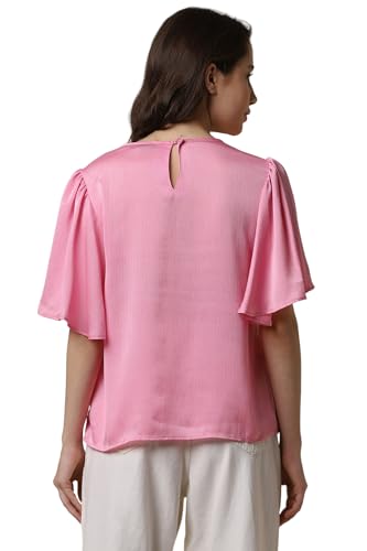 Allen Solly Women's Regular Fit T-Shirt (Pink)