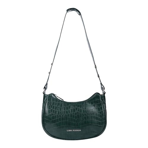 Lino Perros Women Croco Deep Green Shoulder bag