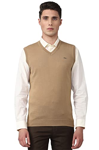 Van Heusen Men's Acrylic Blend Casual Sweater (VHSWBRGFS89412_Brown