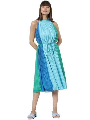 VERO MODA Women's Polyester A-Line Midi Dress (Bachelor Button)