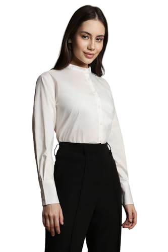 Allen Solly Women's Regular Fit Shirt (White)