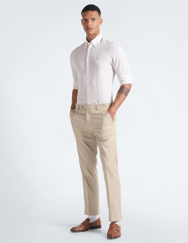 Tommy Hilfiger Men's Slim Fit Shirt (S24HMWT203_Brown XL)