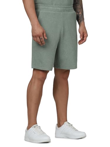 Celio Men Khaki Solid Regular Fit Cotton Fashion Casual Shorts (Khaki)