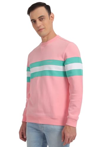 Allen Solly Men Pink Crew Neck Full Sleeves Casual Sweatshirt