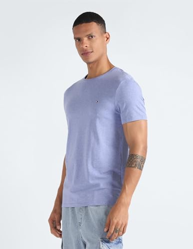 Tommy Hilfiger Men's Slim Fit T-Shirt (S24HMKT679_Blue L)