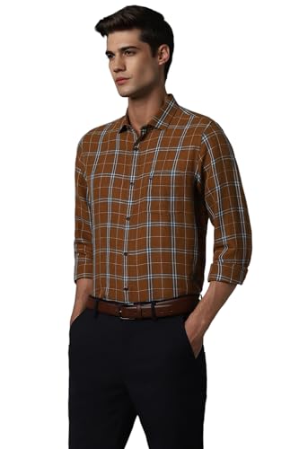 Allen Solly Men's Slim Fit Shirt (ASSFQSPF923155_Brown