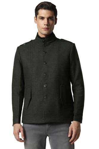 Van Heusen Men's A-Line Coat (VSJKURGFK80280_Green