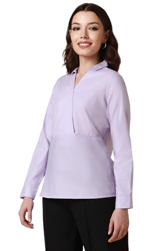 Allen Solly Women's Regular Fit Blouse (Lilac)