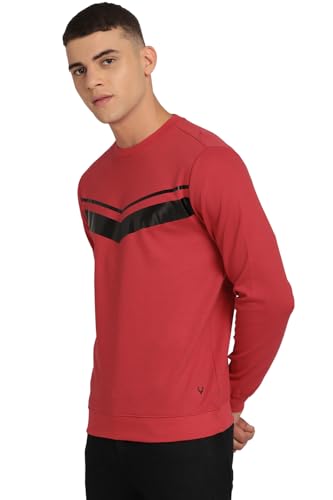 Allen Solly Men Red Crew Neck Full Sleeves Casual Sweatshirt
