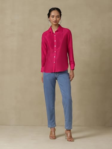 Aarke Ritu Kumar Magenta Solid Shirt