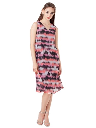 Zink London Women's Multi-Colored Printed A-Line Midi Dress Multicolour