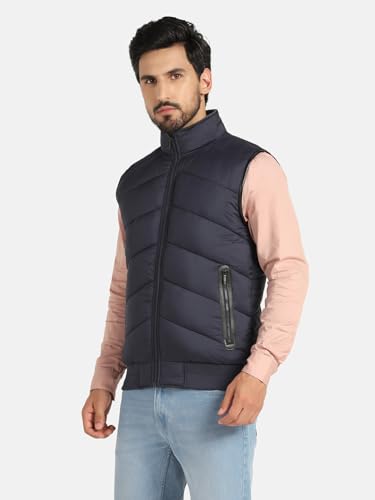 blackberrys Waist Coat Slim Fit Solid Zipper Jacket