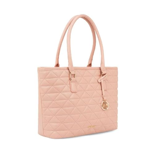 Lavie Dia Sherry Synthetic leather Zipper Closure Women's Tote Handbag (PINK, LARGE)