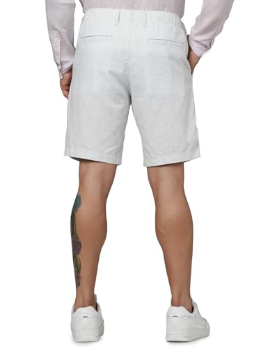 Celio Men Grey Solid Regular Fit Linen Casual Shorts (Grey)