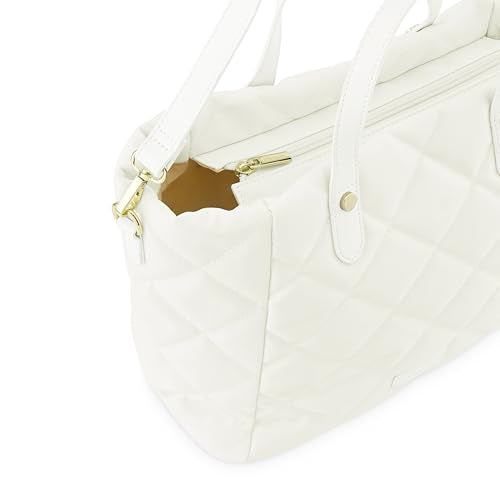 Fastrack White Quilted Tote Bag For Women