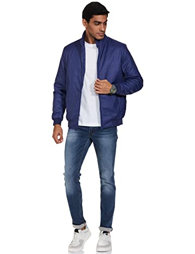 Amazon Brand - Symbol Polyester Men's Quilted Jacket (Aw22-Sy-Lw-Jk-06_Dnm Blue_L)
