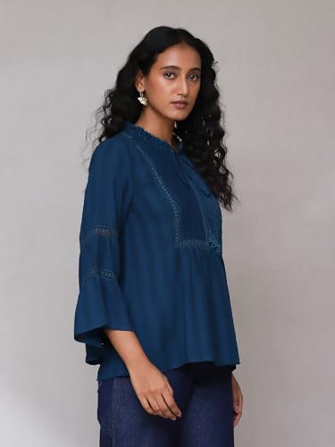 Aarke Ritu Kumar Teal Solid Top