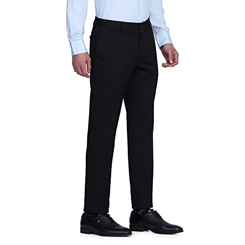 blackberrys Men's Formal Arise Regular Fit Stretchable Trousers Black
