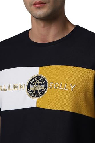 Allen Solly Men's Slim Fit T-Shirt (ASKCORSGFX63535_Black