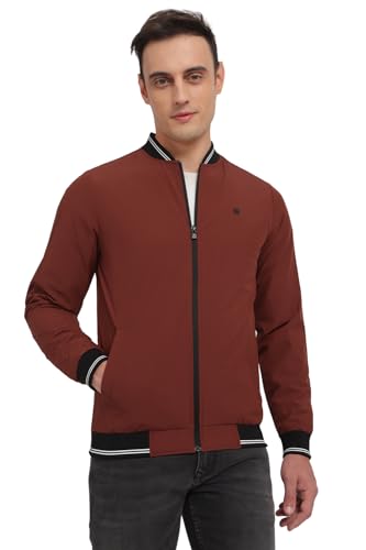 Allen Solly Men's A-Line Coat (ASJKLJBOFH85158_Maroon