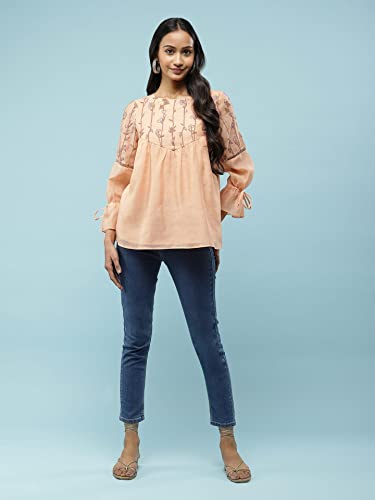 Aarke Ritu Kumar Coral Embroidered A-Line Top