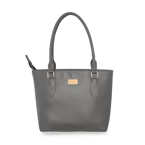 Pierre Cardin Tote Bag For Women | Spacious Compartment With Zipper | PU Leather Handheld Bag For Ladies, Grey