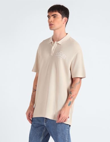 Tommy Hilfiger Men's Oversized Fit T-Shirt (S24JMKT014_Beige XL)