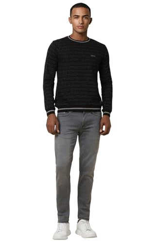 Allen Solly Men's Cotton Classic Pullover Sweater (ALSTARGFE34144_Black