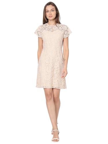 VERO MODA Women's Polyester Shift Above The Knee Dress (Misty Rose)