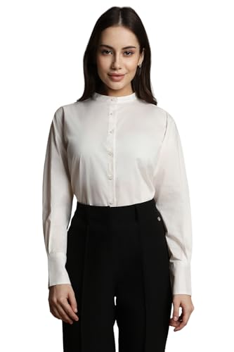 Allen Solly Women's Regular Fit Shirt (White)