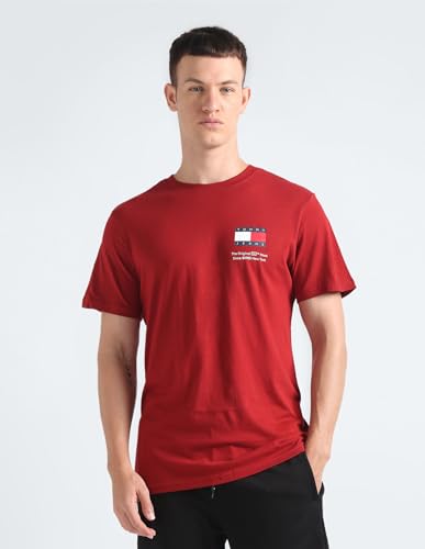 Tommy Hilfiger Men's Slim Fit T-Shirt (S24JMKT049_Red L)