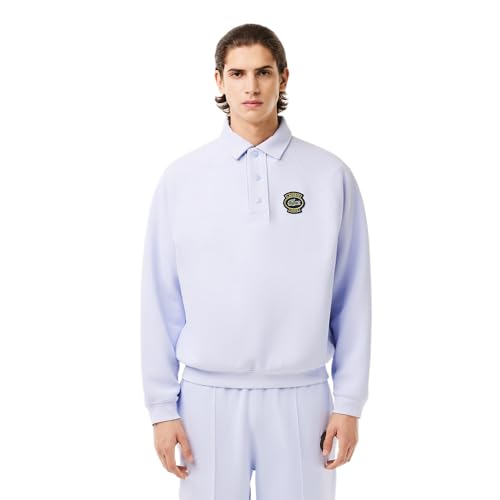 Lacoste Men's Cotton Blend Crew Neck Sweatshirt (SH7881J2G_Light Blue