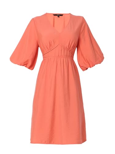 VERO MODA Women's Viscose Fit and Flare Above The Knee Dress (Burnt Sienna)