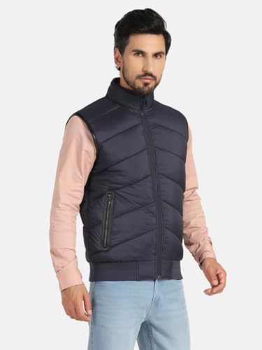 blackberrys Waist Coat Slim Fit Solid Zipper Jacket