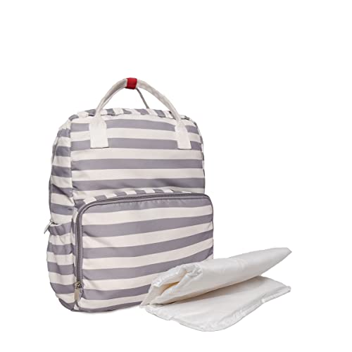 ASTRID Striped Backpack For Girls Medium Size With Zipper Closure