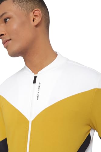 Allen Solly Men White Stylized Neck Full Sleeves Casual Sweatshirt