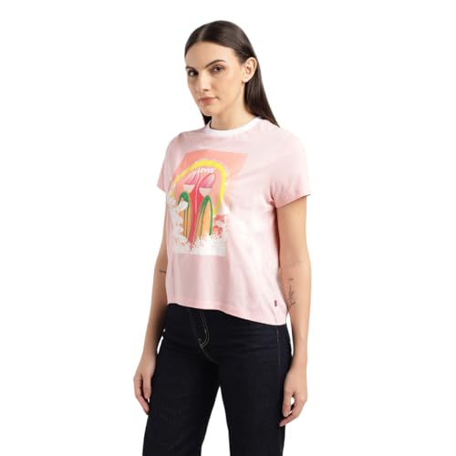 Levi's Women's Regular Fit T-Shirt (Pink)